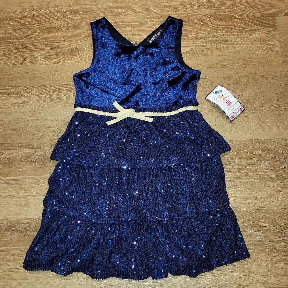 Trixxi Girls Kids Blue Dress Size Medium New